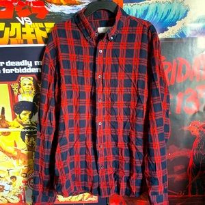 Cotton & Co. red and black lightweight flannel